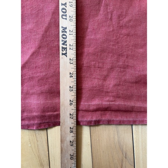 Banana Republic Shirt Mens Large Button Up 100% Linen Beachy Solid Red - Picture 7 of 8